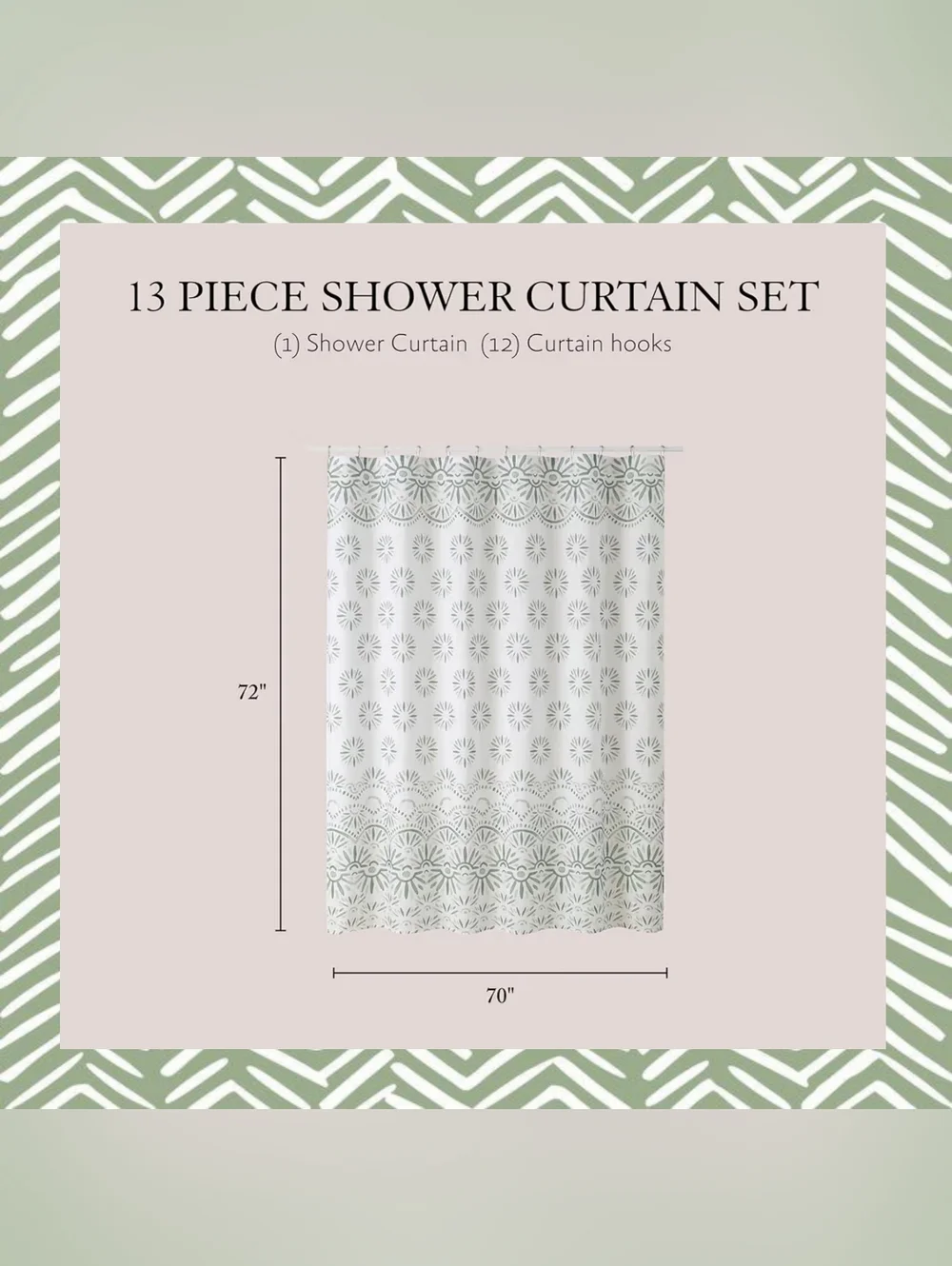 Jessica Simpson Shower Curtain with Rings - NEW